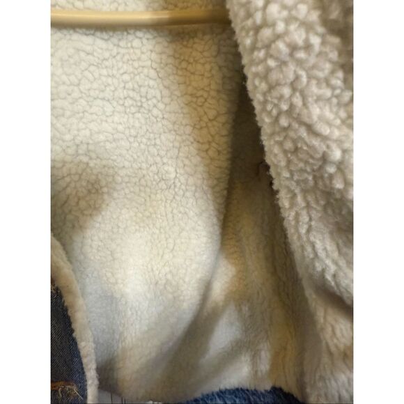 Zara Kids Button Front Sherpa Lined Denim Jacket Blue Size 10 - Picture 3 of 10